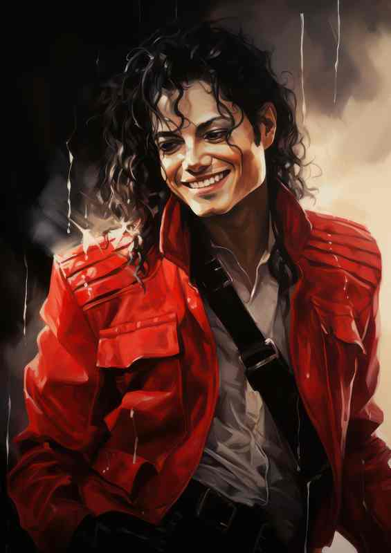 Michael jackson smilling painted style
