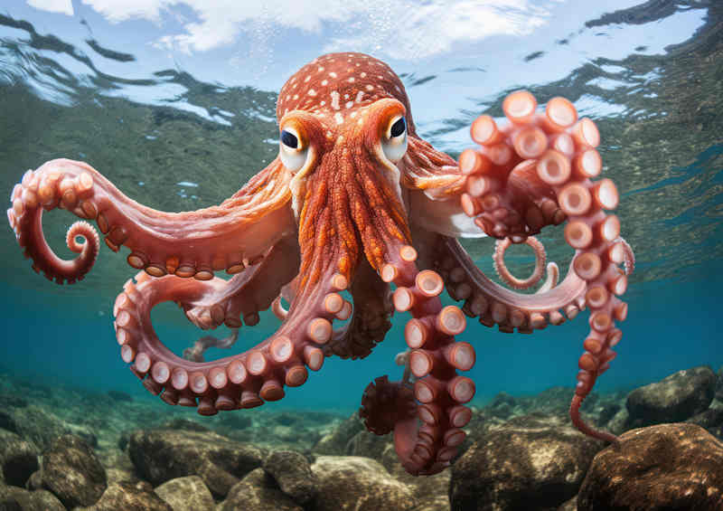 octopus swimming in the ocean sea