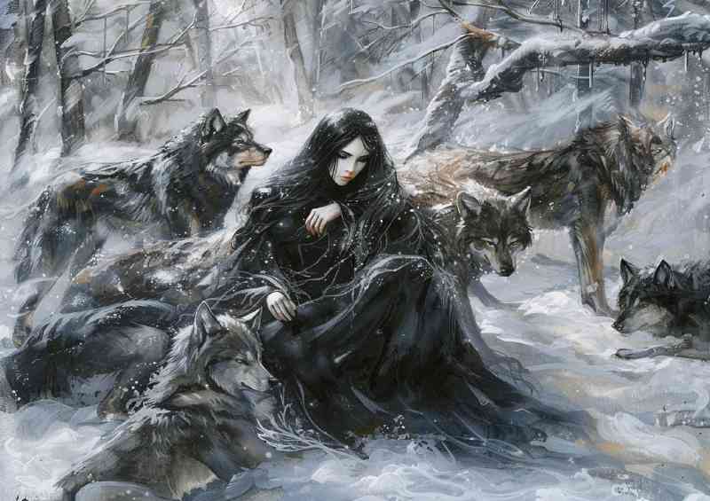 wolf family and the lady