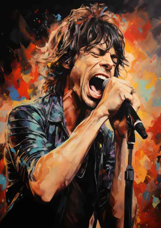 Mick Jagger Very colourful splash of art