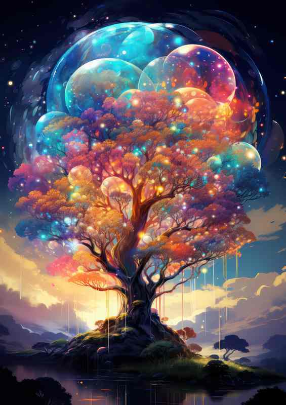Multi Coloured Bubble Tree