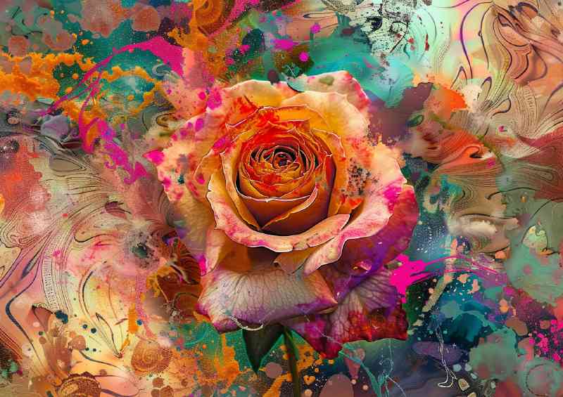 Exploding rose colours | Metal Poster