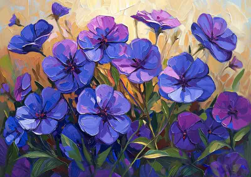 Hand painted flowers sunshine in purple