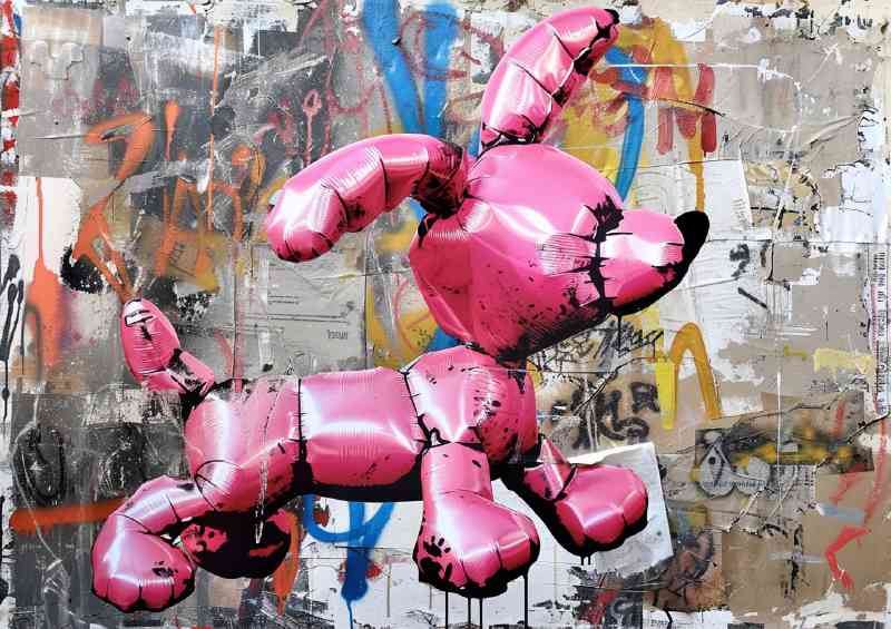 Ballon dog street wall