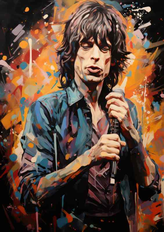 Mick Jagger Very colourful splash style