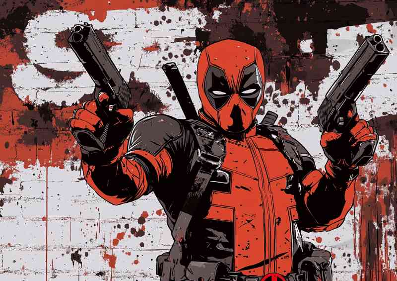 Deadpool vector style street graffiti