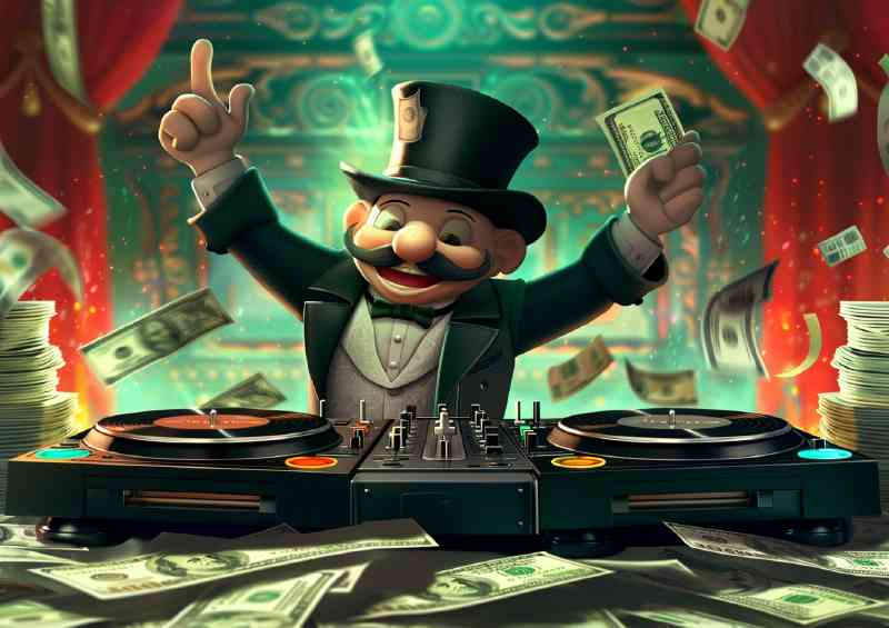 Dollar bills and the money man dj