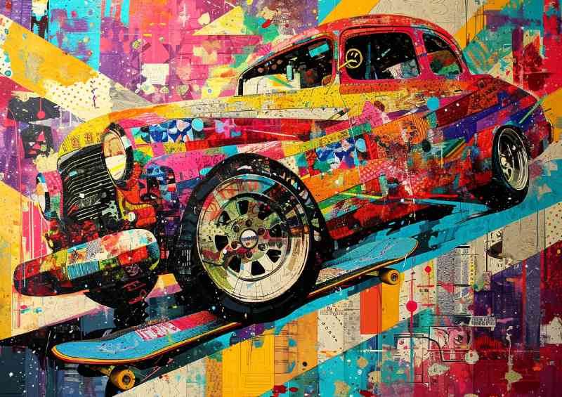 Graffiti painted car