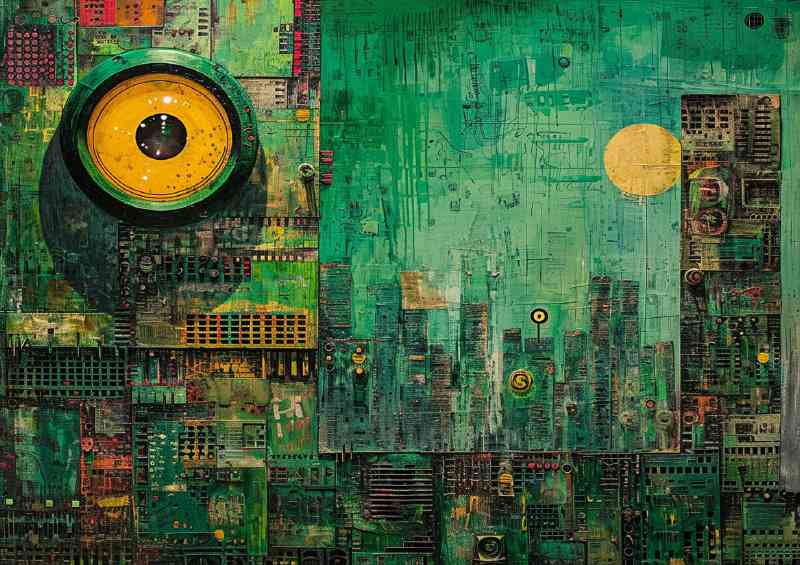 Green painted graffiti wall