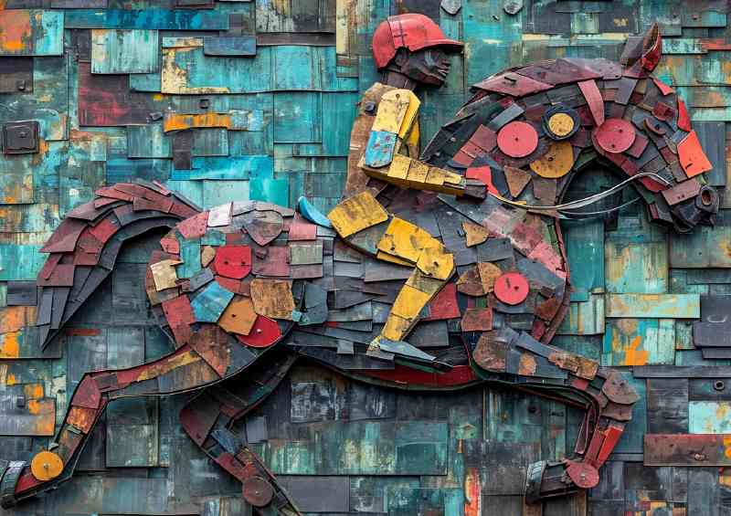 Machine horse abstract paint
