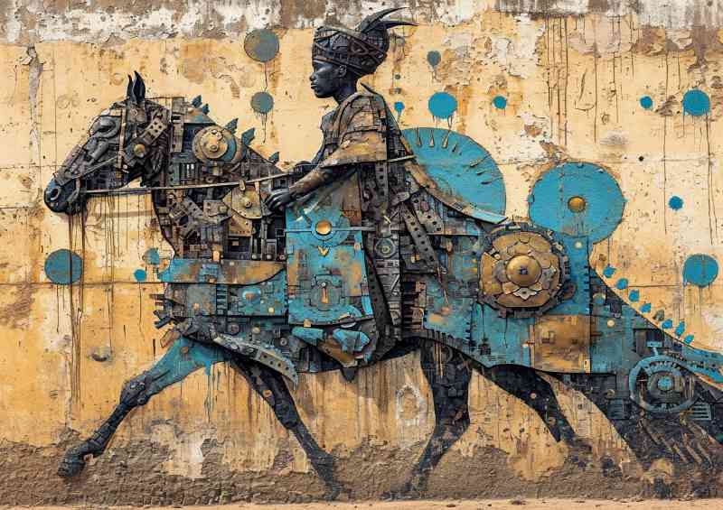Machine horse graffiti street