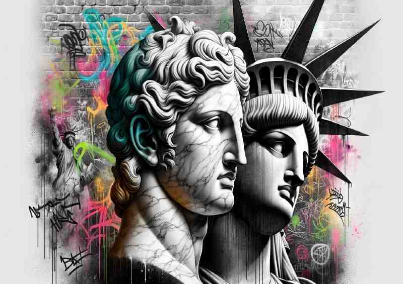 Majestic classical statues head and bust