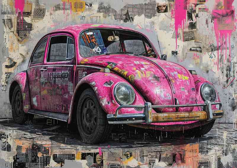 Piainted pink car