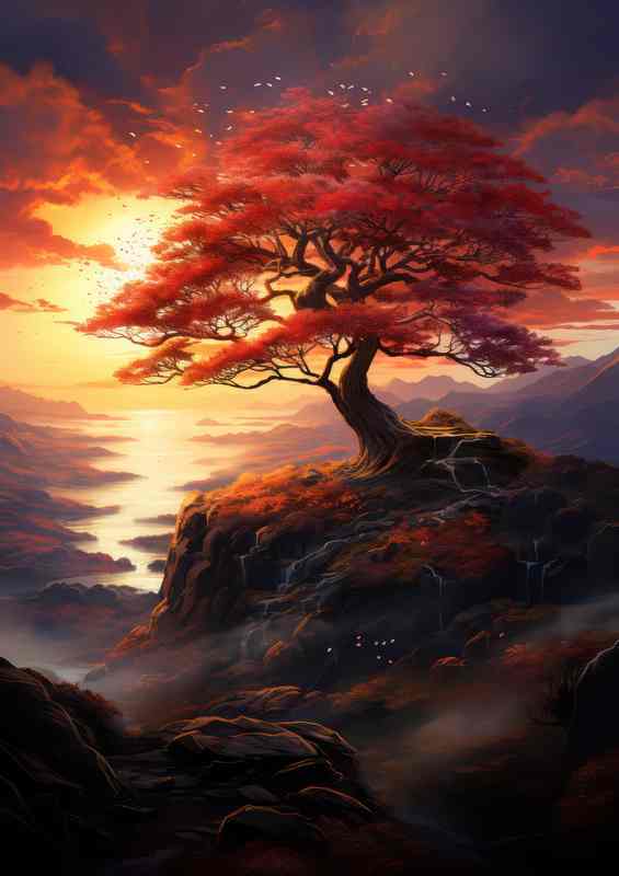 Red Sunset Tree
