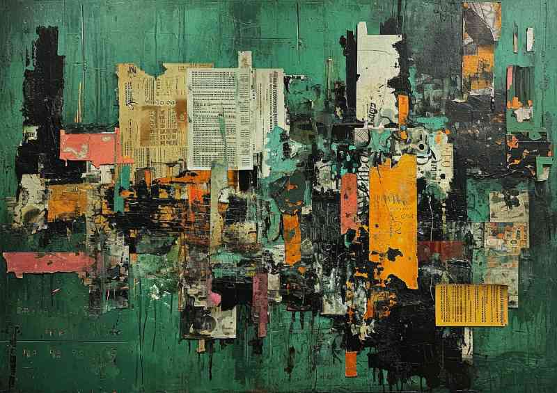 Shabby green painted wall