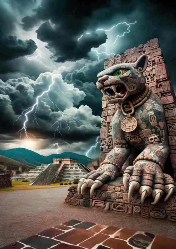 Zapotec deity Cocijo god of lightning and rain