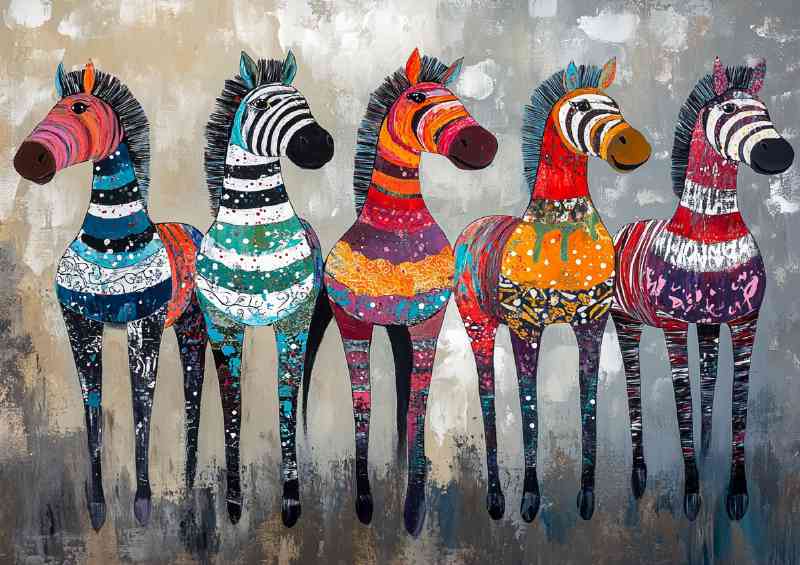 Whimsial zebra family