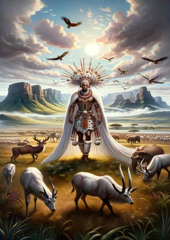 Mystical Zulu uKqili Metal Poster
