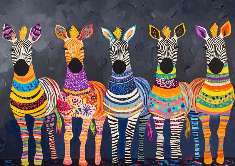 Zebras in full colour pallets