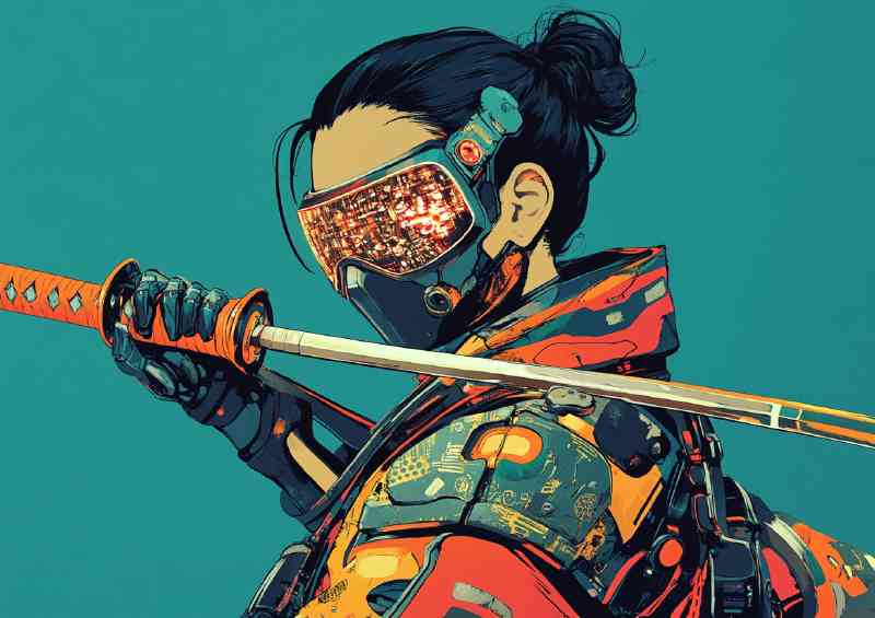 Cyberpunk Samurai with sword