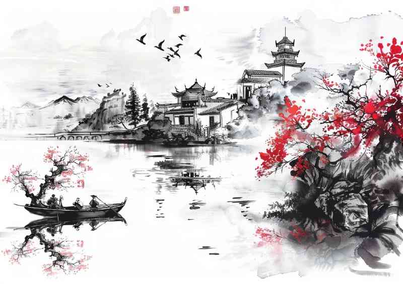 Chinese ink a distant view