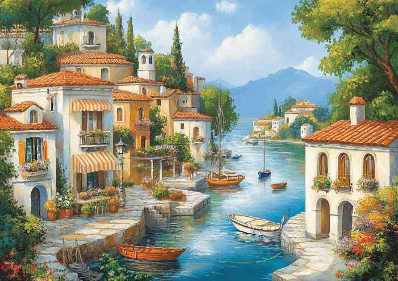 Mediterranean coastal fishing village