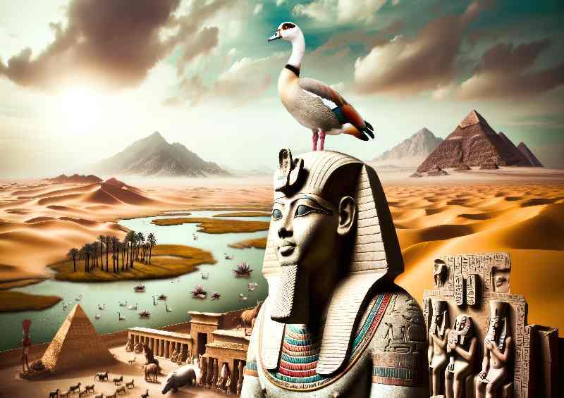 Geb God of the Earth Metal Poster - Goose Head