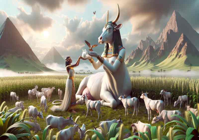 Egyptian goddess Hesat cow goddess of milk