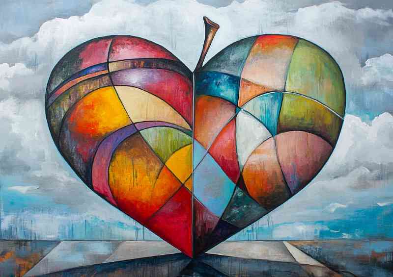 Painted style heart love