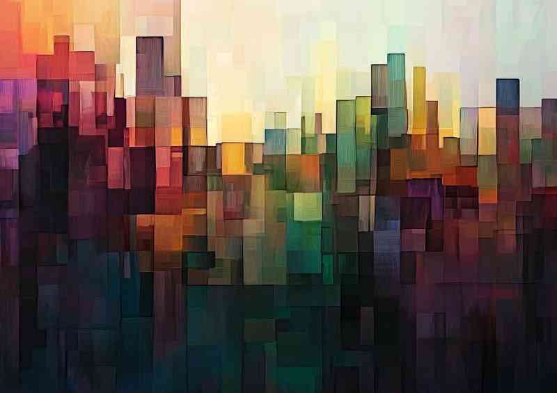 Abstract digital art of fragmented cubes in various shapes
