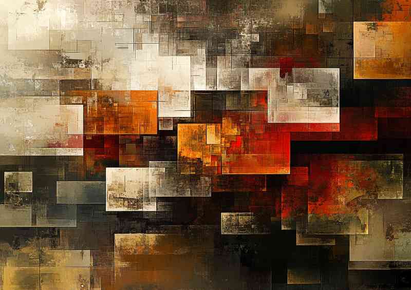 Abstract digital art of fragmented cubes in various styles