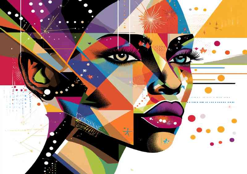 Digital painting of an African womans face
