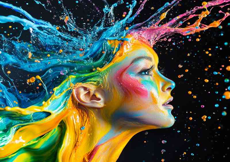 Fairy made of liquid paint splash