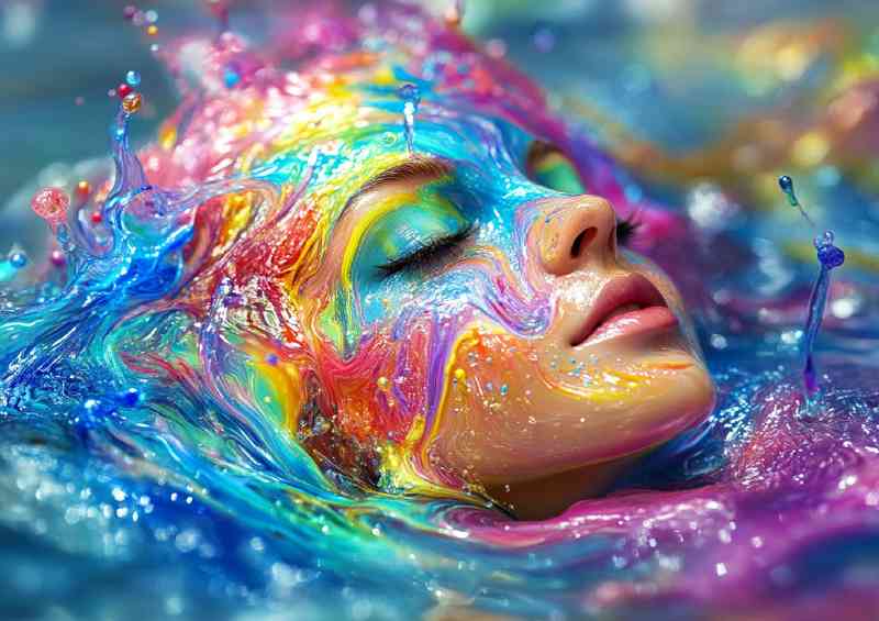 Fairy made of liquid paint splashing