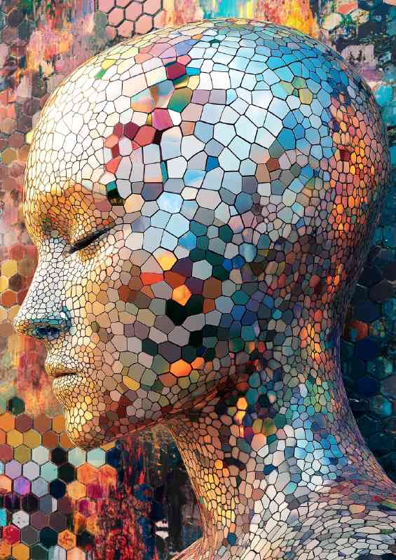 AI humanoid with a hexagonal face