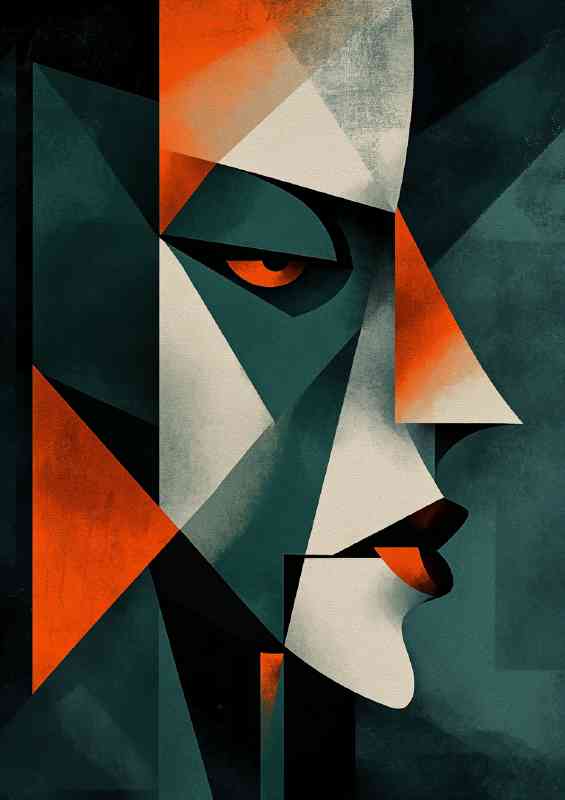 Abstract face in the style of geometric