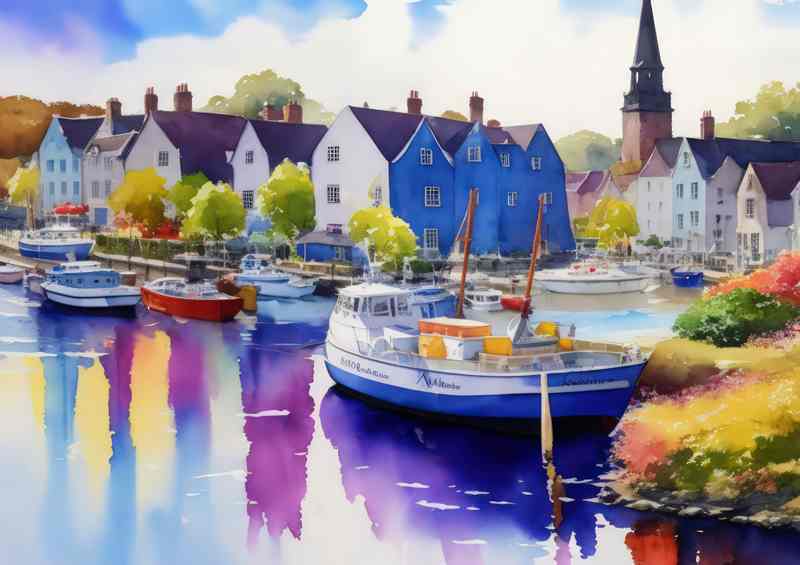 Colorful Waterside Haven Harbor Town