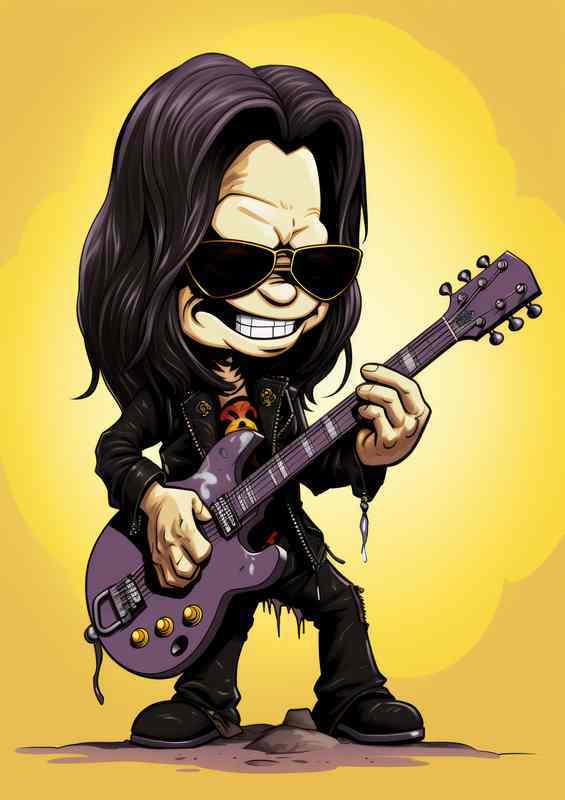 Ozzy Osbourne Simpsons cartoon style