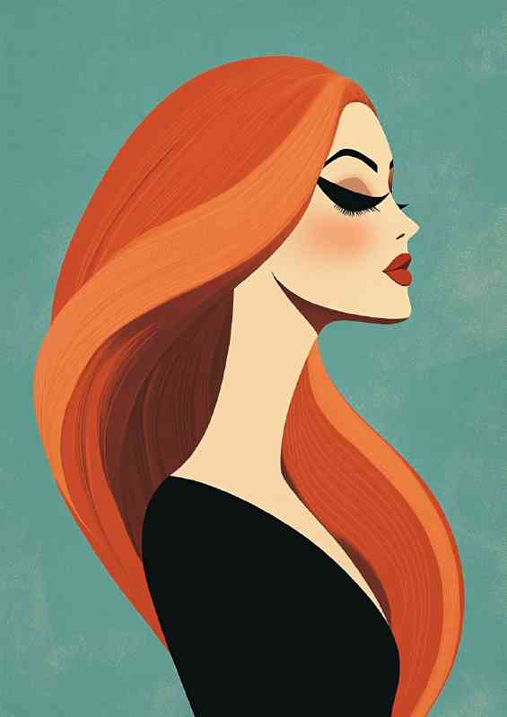 Glamorous woman with long red hair