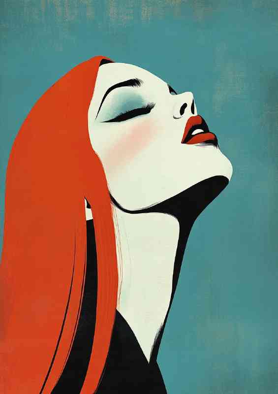 Lady with the red hair eyes closed