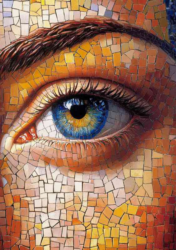 Mexican eyes beautiful mosaic art style