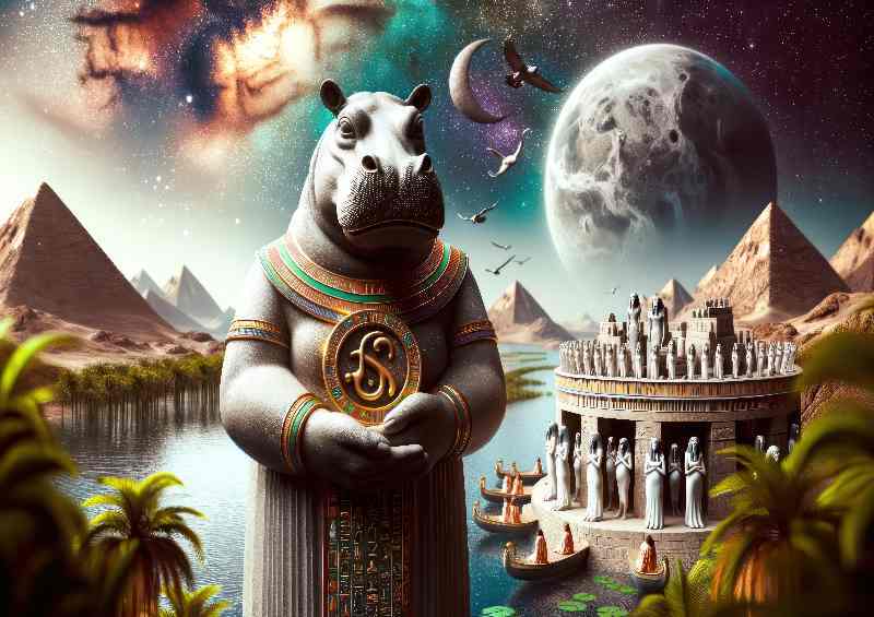 Egyptian goddess Taweret hippopotamus of childbirth