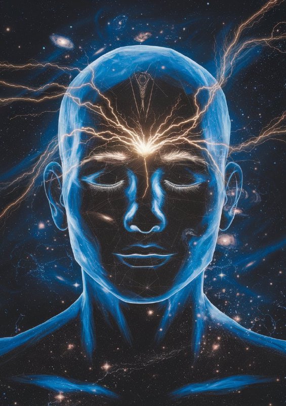 Surreal representation of a human face and mind