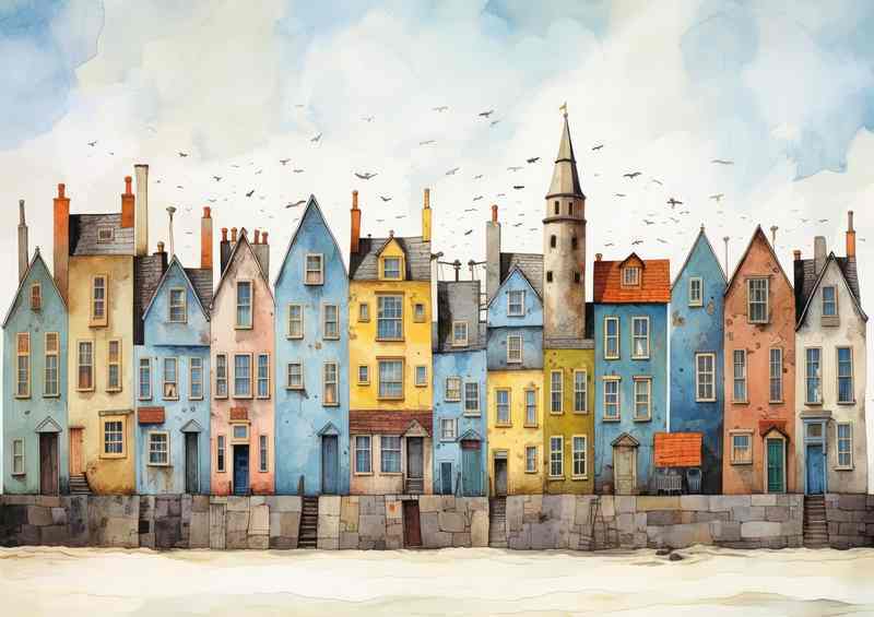 Quaint Houses In A Town