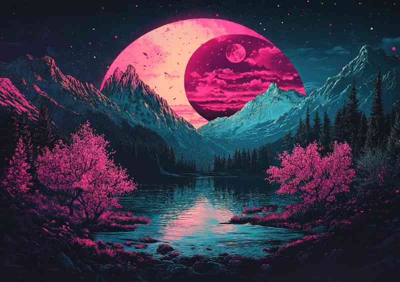 Yin yang symbol with the moon