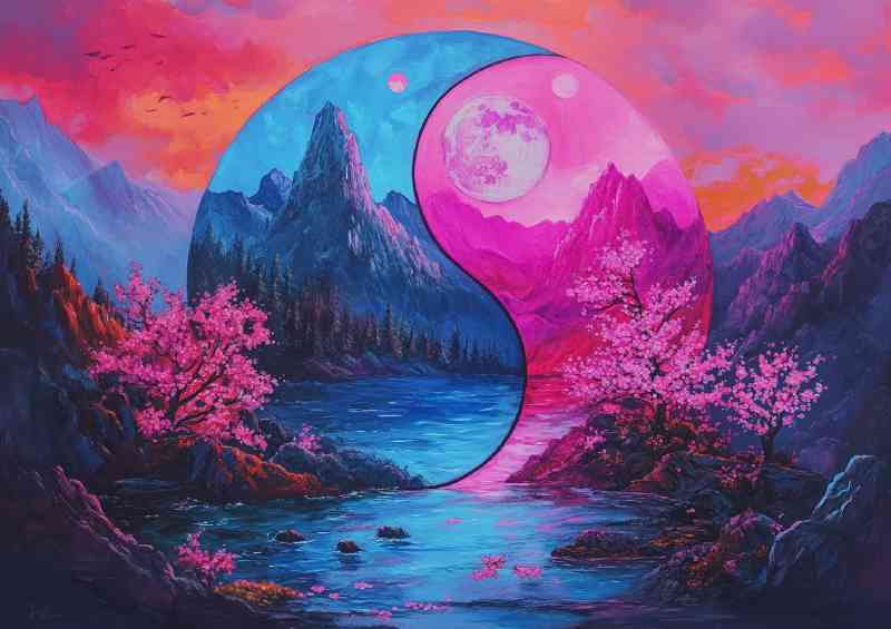 Yin yang symbol with water elements