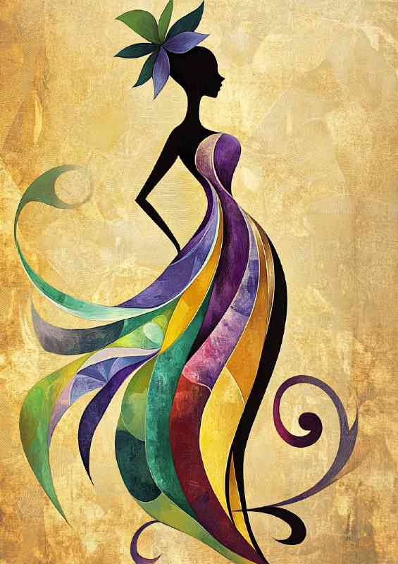 Abstract female figure in an elegant dress