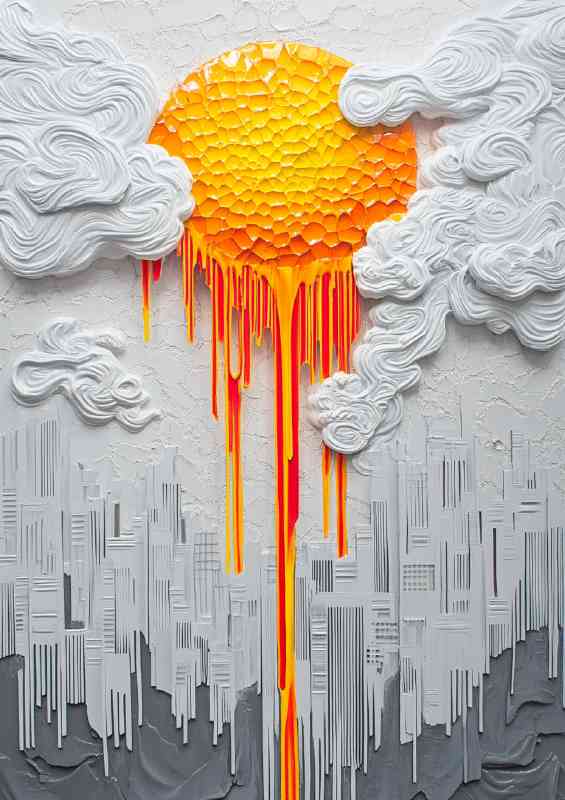 Honeycombed sun bursting
