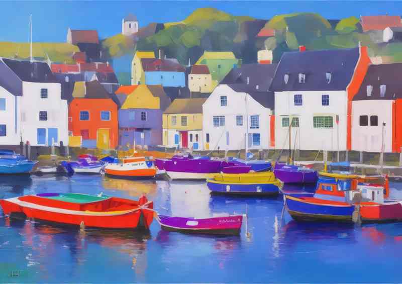 Vibrant Coastal Charm Colorful Harbor Town