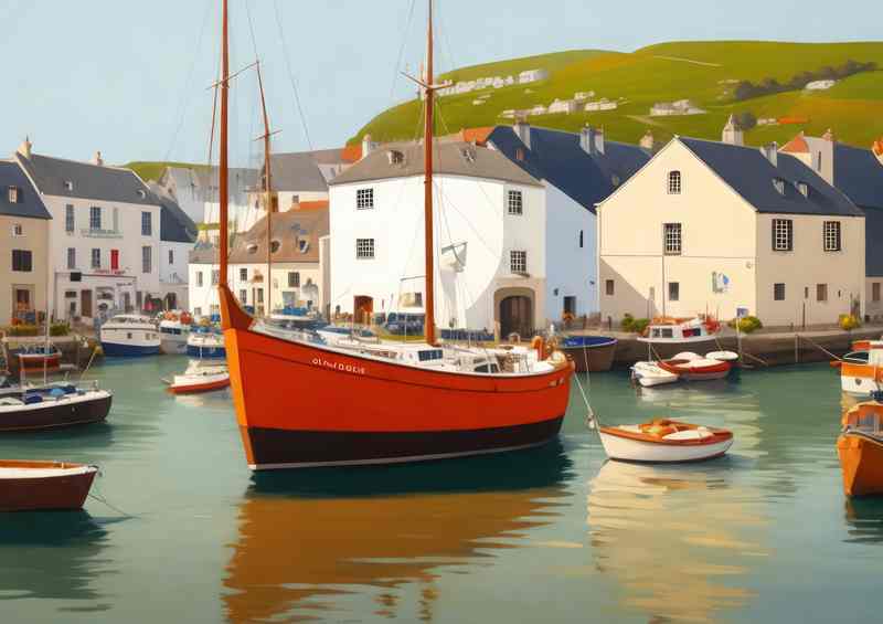 Waters Edge Whimsy Vibrant Town Art
